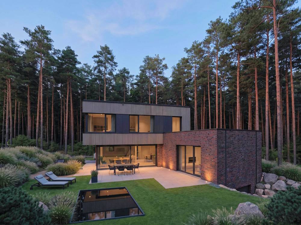 Haus M, Buchholz, Holm-Seppensen – Neubau eines unterkellerten Einfamilienhauses in leichter Hanglage